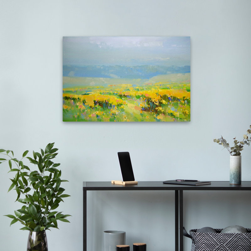 Yellow Valley, nouvelle sortie, art abstrait 2019-5, art contemporain, H 24 po x l 16 po
