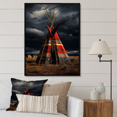 Tipi de voyage rouge des tribus - reproduction sur toile