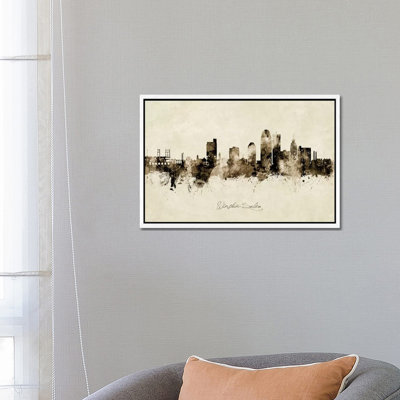 Winston Salem Skyline Vintage by Michael Tompsett - Print on Canvas