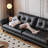 Black Retro Straight Layout Sofa