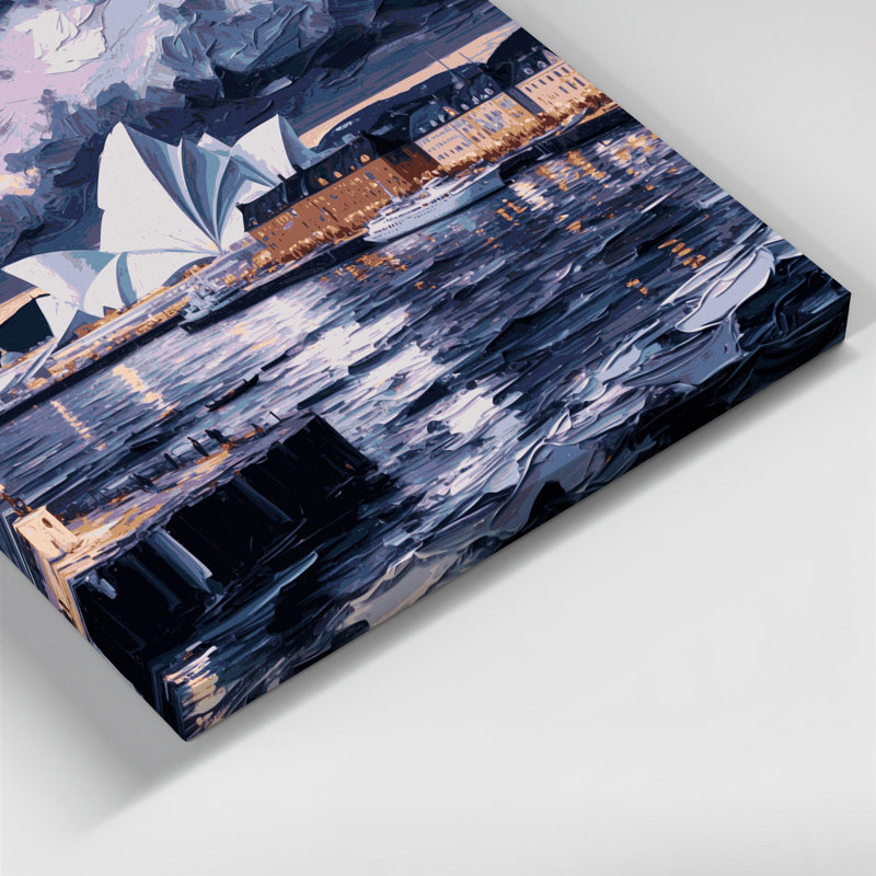 Art urbain sur toile, cités, villes, Norvège, H 20 po x l 30 po