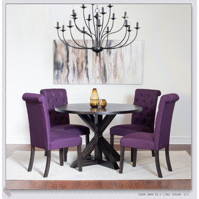 Nylander 5-piece Dining Set, Cross-Buck Table with 4 Stylish and Comfortable Chairs for Modern and Rustic Interiors