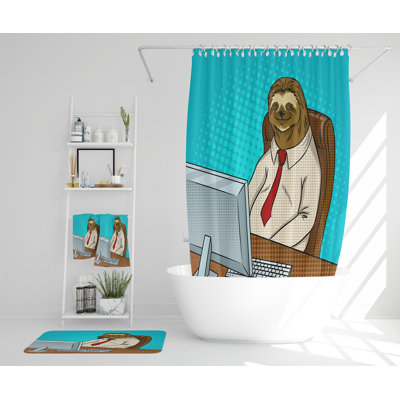 Necha Polyester Shower Curtain Set