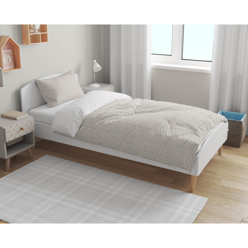 Ensemble d'édredon à plumes à chevrons, Taupe