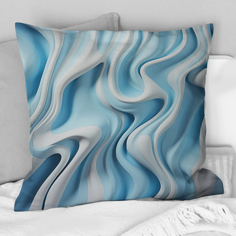 Coussin décoratif Op Art Blue Focus I