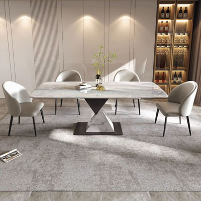 Rectangular marble dining table