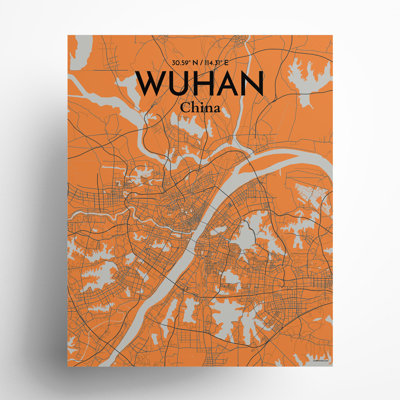 Carte de la ville de Whan, impression