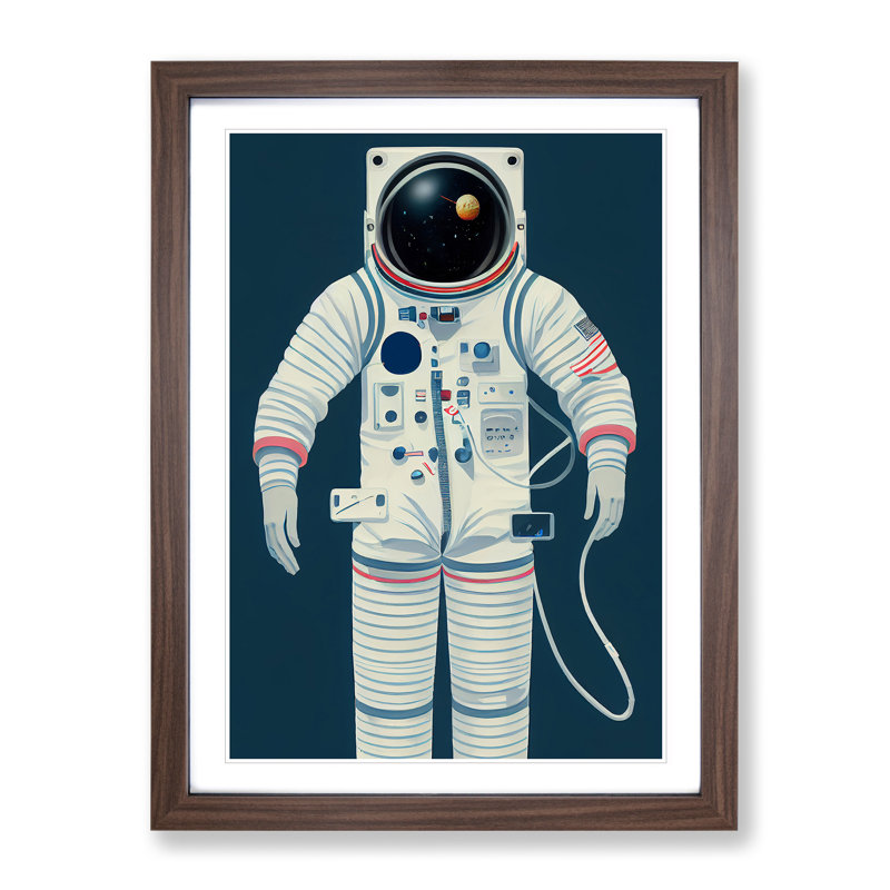Portrait of an Astronaut - Framed Print, 46cm W x 34cm W x 2cm D, Walnut Framed