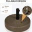 Base de parasol robuste de 64 lb - pour l'extérieur, remplissable, s'adapte à un poteau de 1,5 po ou 2 po, avec un abat-jour brun et une finition