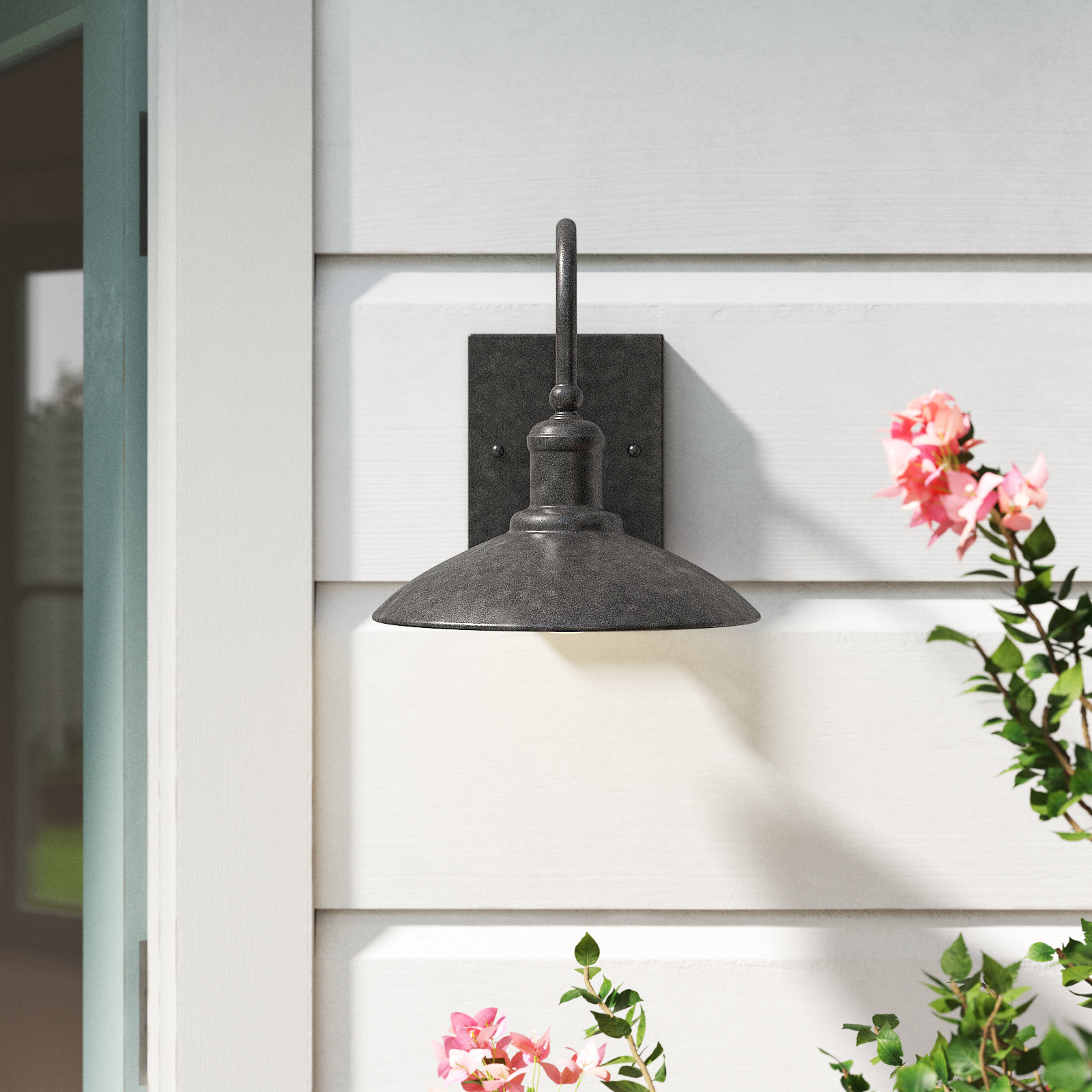 Seeded Glass Outdoor Barn Light, 10" H x 9" W x 10.5" D
