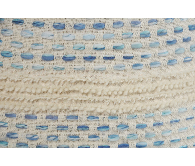 Repose-pieds 18 po en mélange de coton bleu