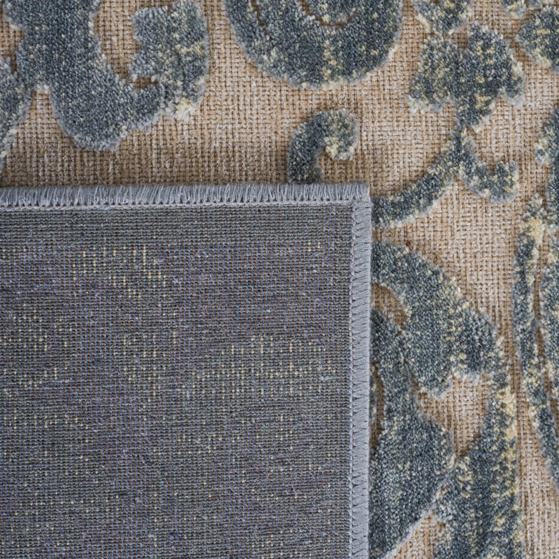 Grey and Multicolor Viscose Chenille Rectangular Area Rug