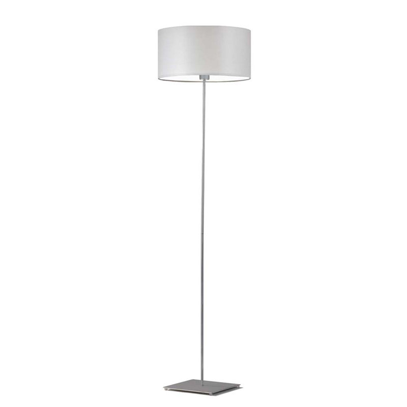 Asawer 156cm Traditional Floor Lamp, Brushed Steel, Light Grey