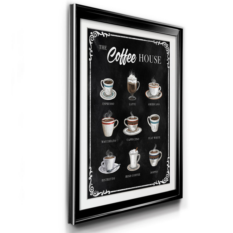 The Coffee House - Reproduction d'art graphique sur papier encadré, H 22,5 po x l 30,5 po x P 1,5 po, Noir