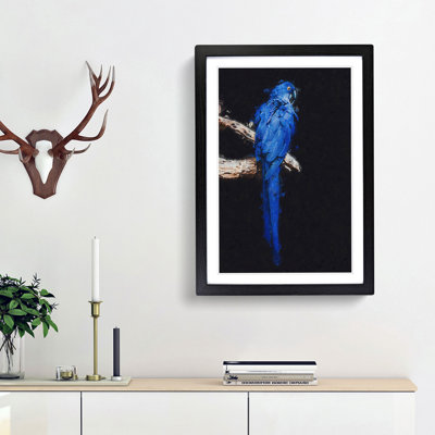 Blue Parrot in Abstract - Picture Frame Graphic Art Print