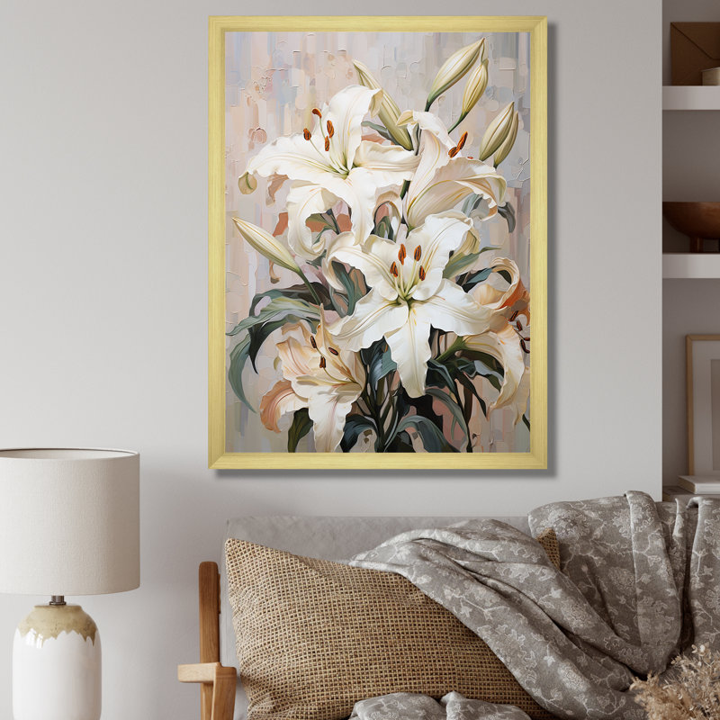 Beige lys simple Tranquility I - imprimé, H 44 po x l 34 po x P 1,5 po, Cadre doré simple