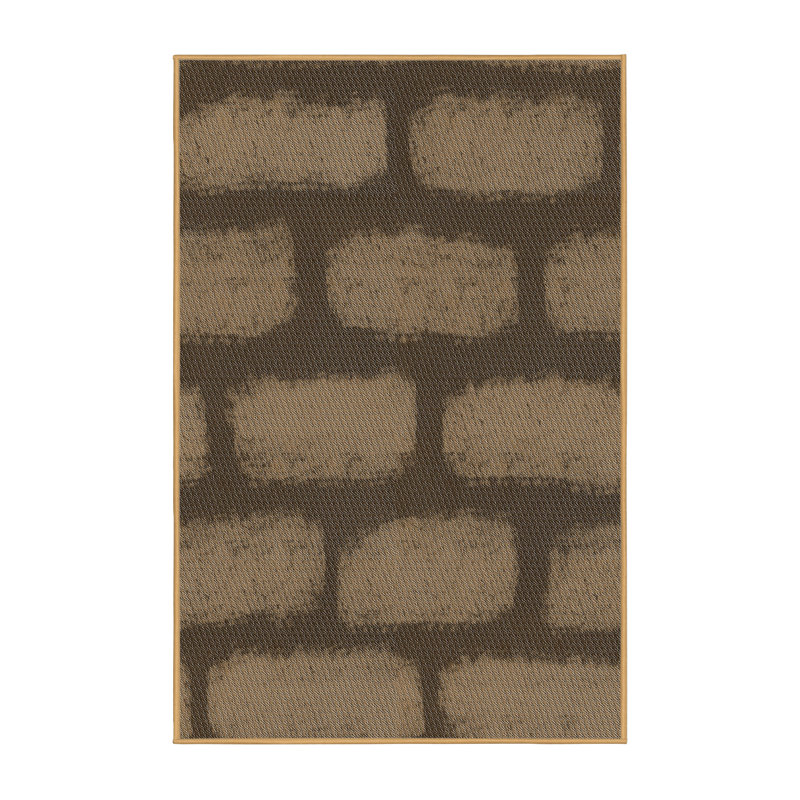 Tapis abstrait vert foncé / brun, Rectangle 5 pi x 7 pi