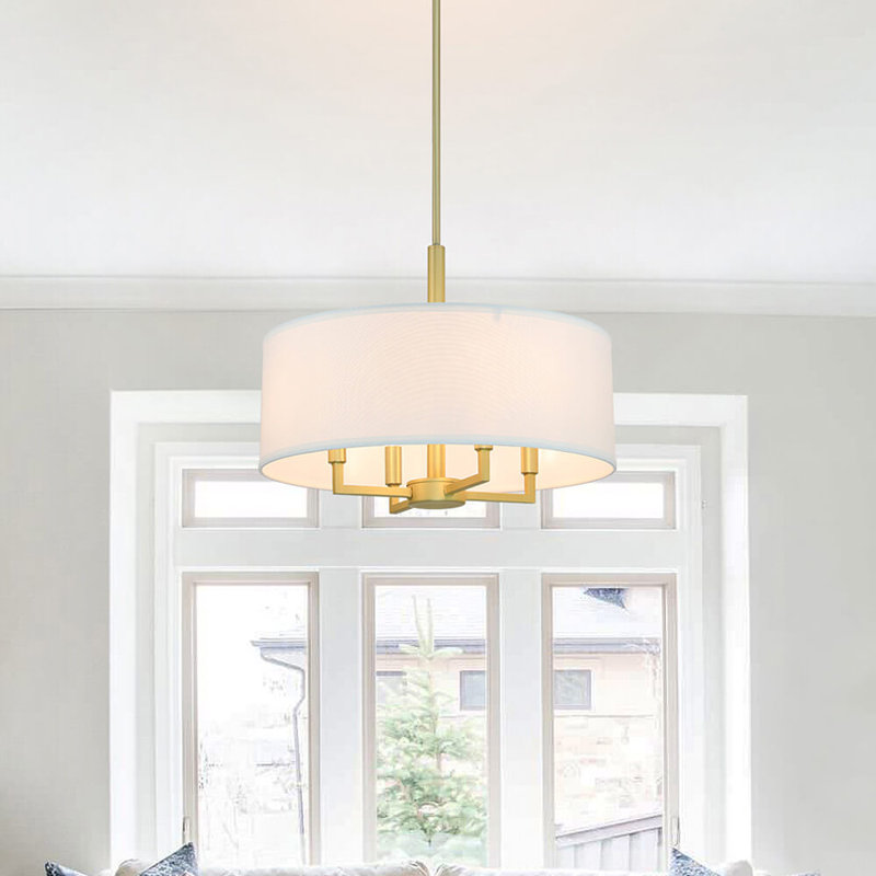 Enio 4 - Light Brass Drum Pendant