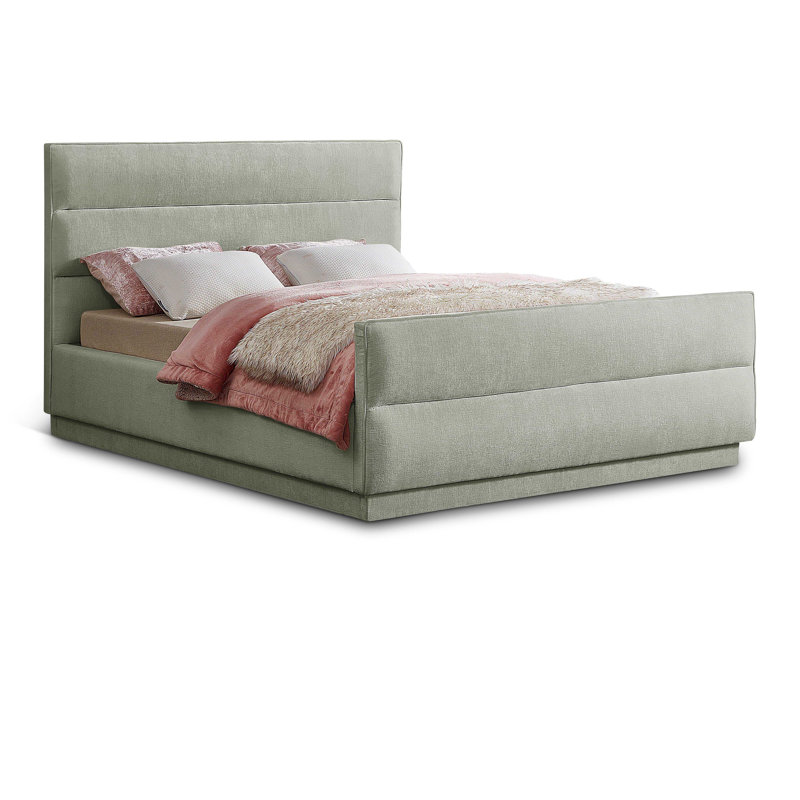 Lit tapissier standard capitonné Paxton, Queen, Mint Chenille Fabric
