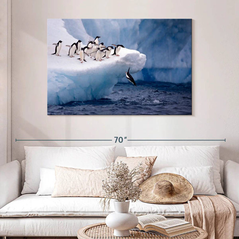 Penguins Brampt plongeant, H 32 po x l 48 po