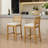 Blaine 27.9" Seat Height Counter Stools with Rattan-Back & Solid Wood Frame-120317835