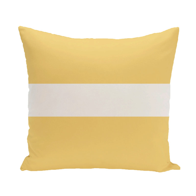 Striped Reversible Throw Pillow, 26" H x 26" W x 1" D, Soft Lemon