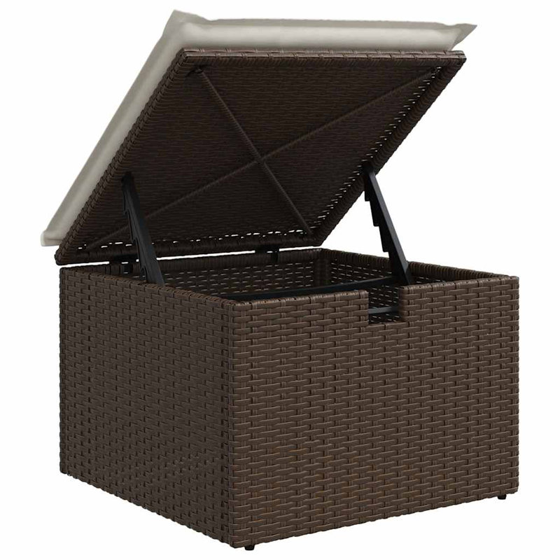  Ensemble de canapé de jardin en rotin PE 4 pièces avec accoudoirs réglables