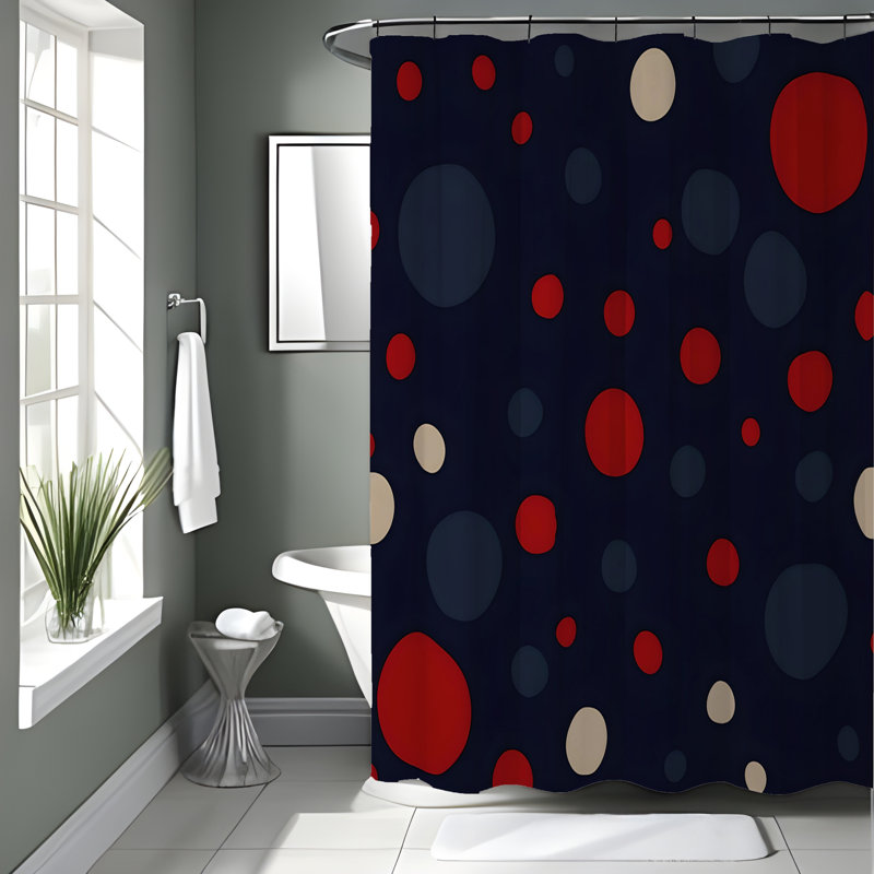 Rideau de douche avec tapis de bain, H 93 po x l 70 po