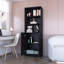 Bibliothèque noire à 2 portes avec tablettes ouvertes pour la décoration intérieure et les fournitures de bureau