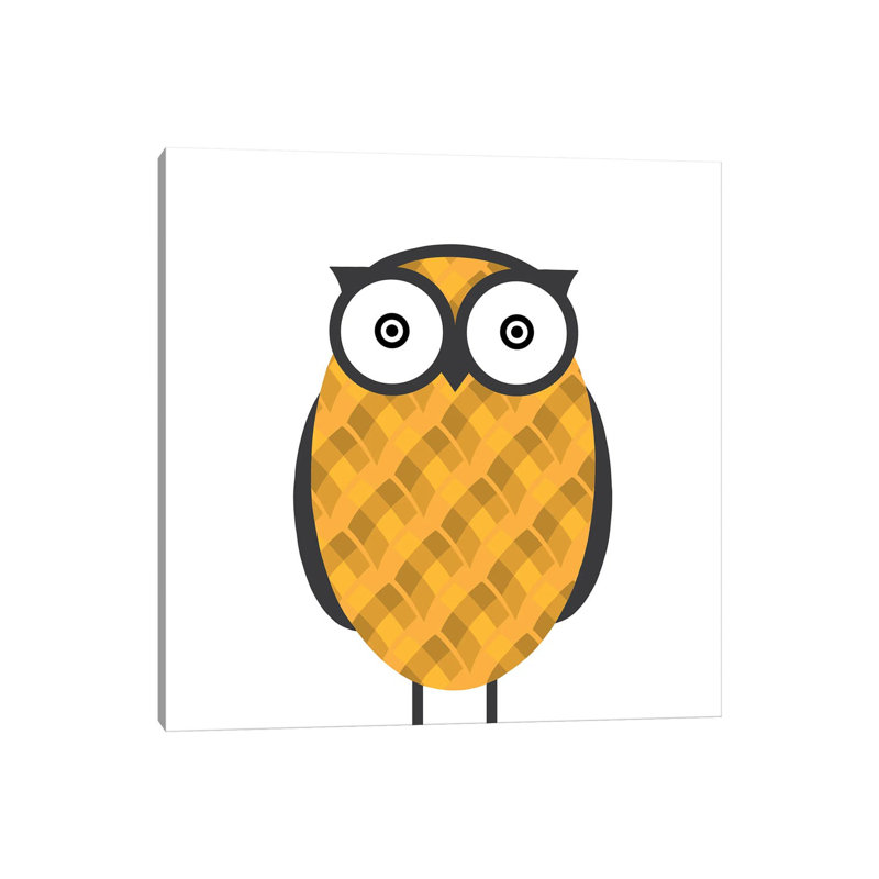 Owl Orange by 5by5collective - Wrapped Canvas Gallery-Wrapped Canvas Giclée, 93.98cm H x 93.98cm W