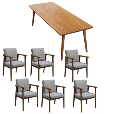 Combinaison de chaise de salle à manger simple en bois massif et frêne