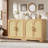 Sideboard Buffet Cabinet with Rattan Doors, 2 Shelves, Modern Console Table, Storage Cabinet for Living Room, Kitchen, Dining Room, Hallway, Entryway-461106670-453815832