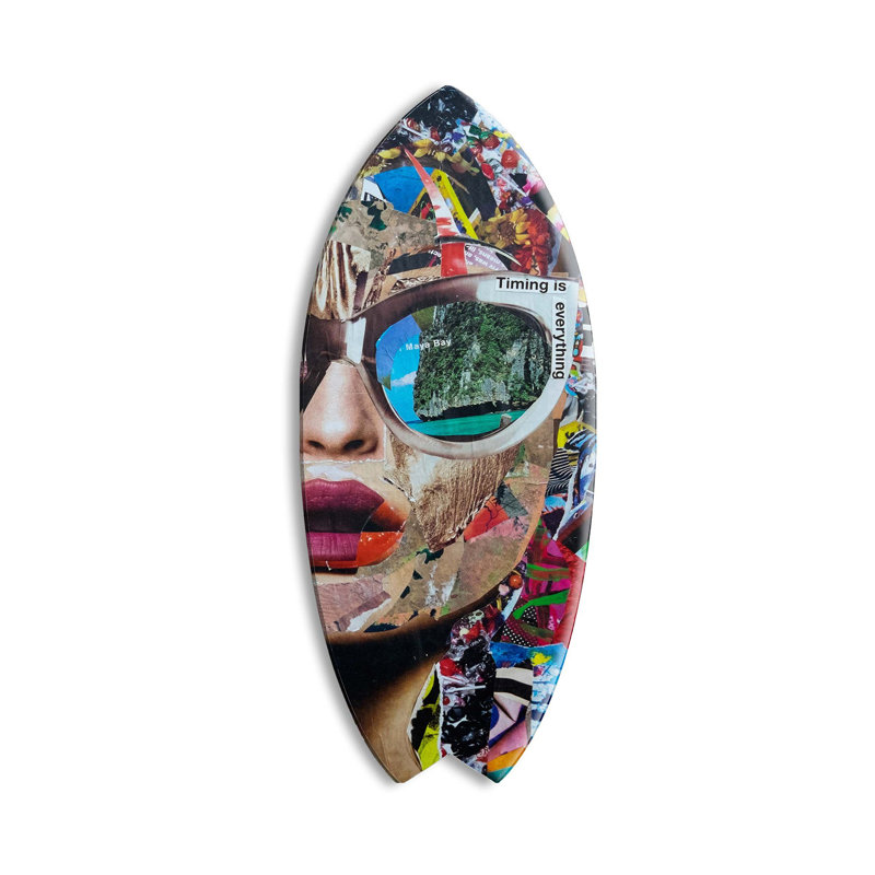 Katy Hirschfeld - Perfectly Timed Decorative Acrylic Skimboard by Oliver Gal