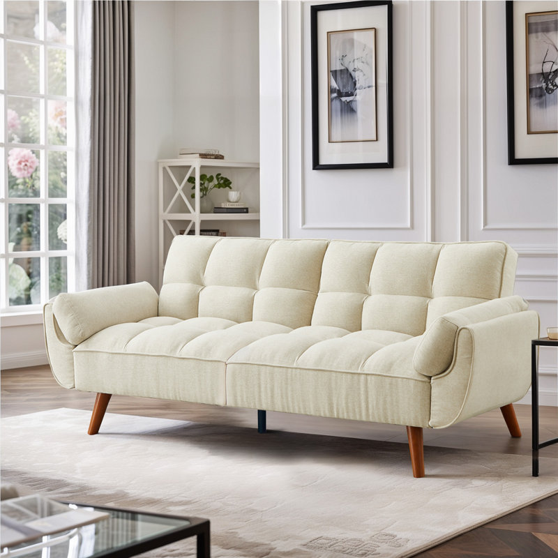Tarantino futon sofa bed, Mélange de coton beige