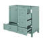 Meuble-lavabo 36 po sans lavabo, armoire de salle de bain autoportante en bois avec chargement USB, 3 tiroirs et une armoire