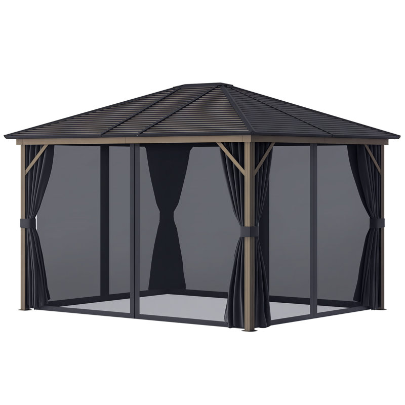 Abri de jardin pour patio en métal en aluminium mesurant l 16 pi x P 12 pi