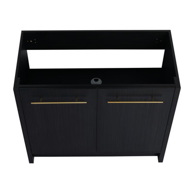 Black Chestnut Bathroom Cabinet 36 Inch - Freestanding & Stylish Vanity Freestanding, Dependable