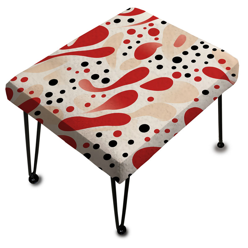 Red And White Polka Dots Pattern - Polka Dots Rectangle Ottoman