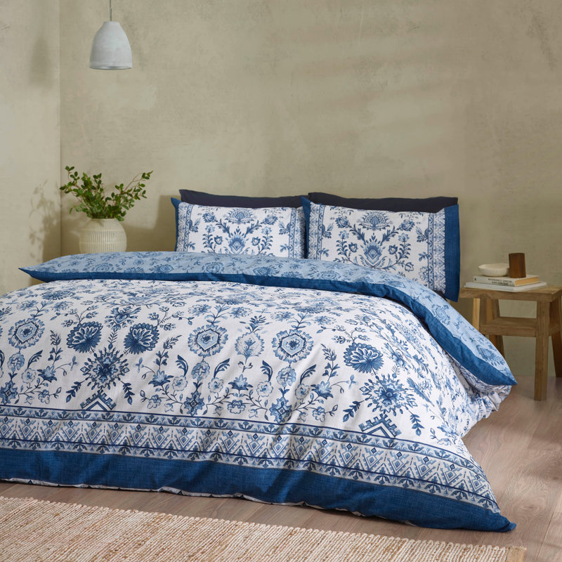 Zoukara Floral Reversible Duvet Cover Set, King