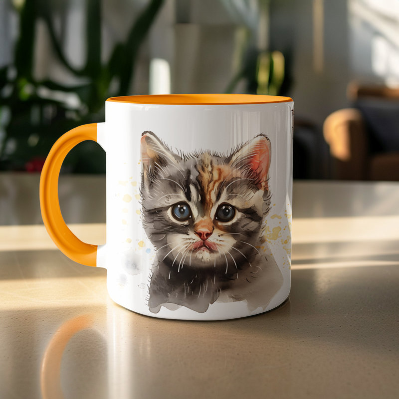 Ceramic Coffee Mug, 1, Orange