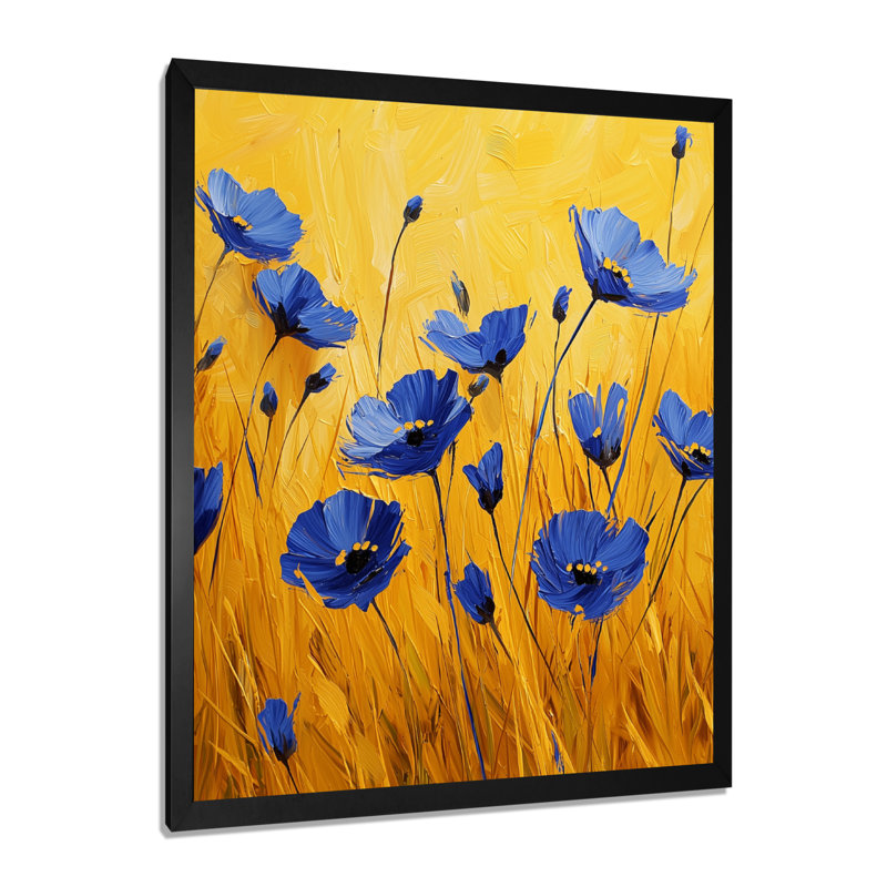 Morey - impressions sur toile florales, Noir, H 20 po x l 12 po, Reproduction encadrée d'une seule photo