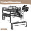 Grand lit mezzanine 3 tiroirs en métal avec bureau intégré, DEL et USB-131199686