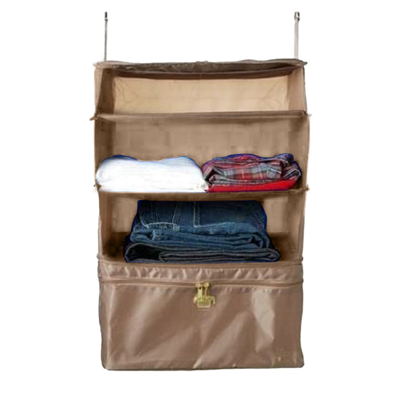 Organisateur de planche de préparation pour garde-robe à 4 tablettes Rebrilliant, Brun