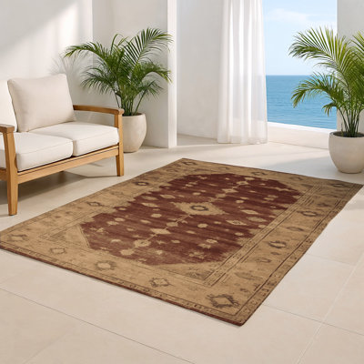 Tapis intérieur et extérieur brun Overdyed