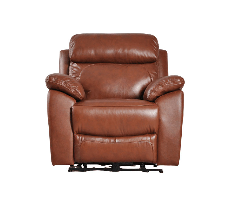 Cesiro Genuine Leather Electric Power Recliner Armchair, Tan