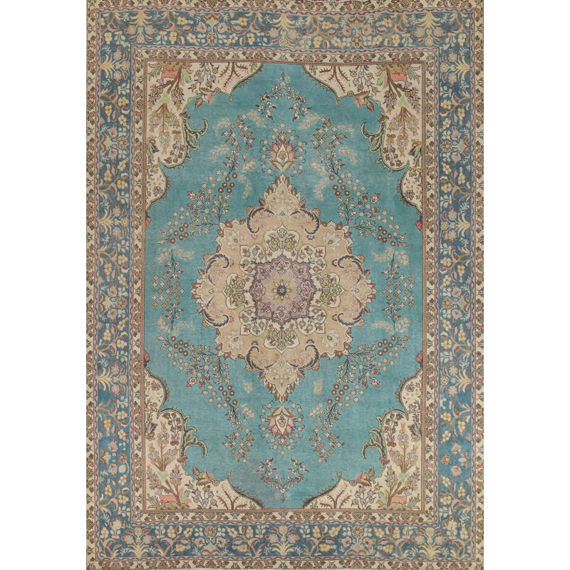 Tapis traditionnel turquoise 9 x 12