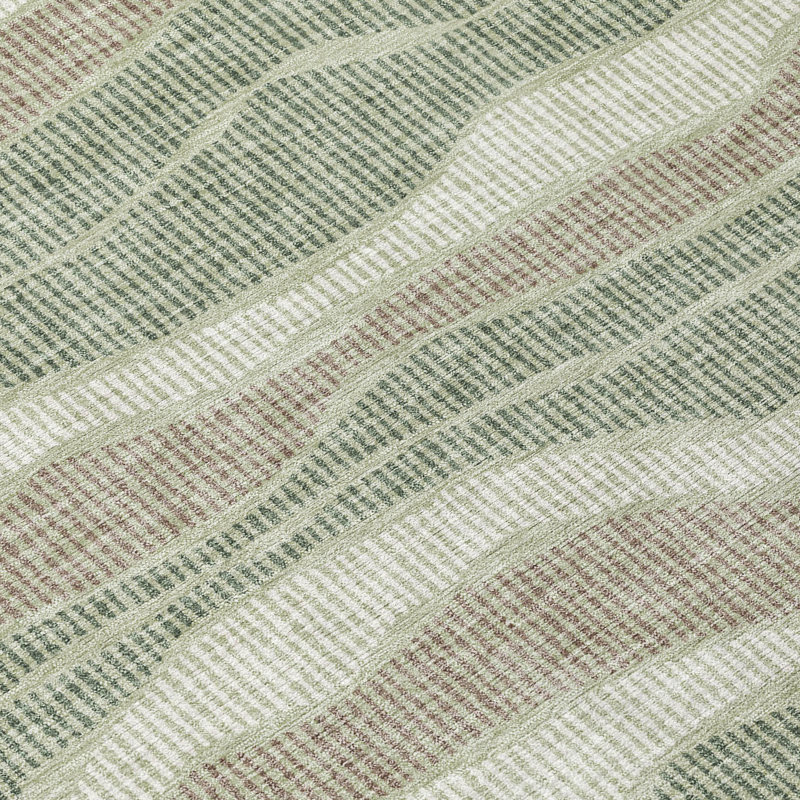 Machine Washable Indoor/Outdoor Chantille ACN2849 Stripes Rug, 1'8" x 2'6", Celery