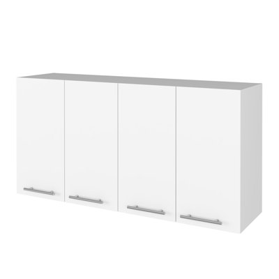 Armoire murale rectangulaire à quatre portes battantes - blanc