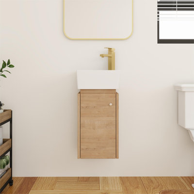 Kirstyleigh 12'' Single Floating Small Bathroom Vanity with Ceramic Top