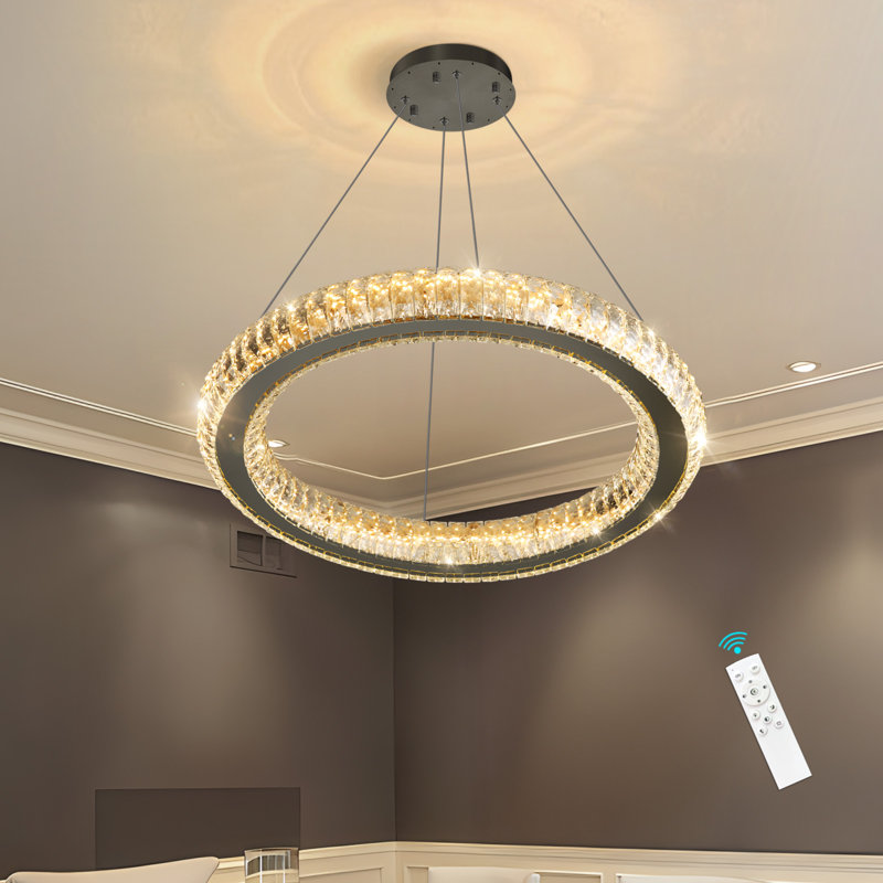 Lustre moderne en cristal noir, Noir mat